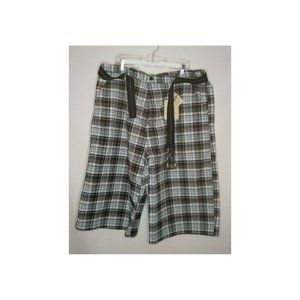 Brooklyn Express Black & White Plaid Shorts